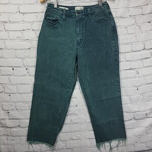 Universal‎ Threads Jeans Womens 8/29 Green Curvy Raw Hem